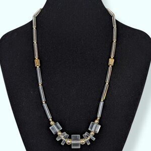 V. Clear Lucite Beaded Necklace